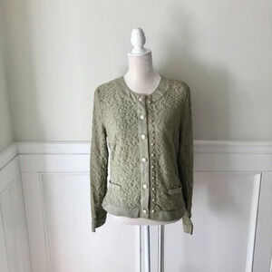 Monoreno NWT Olive Green Lace Jacket Cardigan M